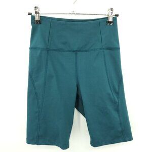 girlfriend collective Compressive High Rise Bike Shorts S Teal/Green/Blue
